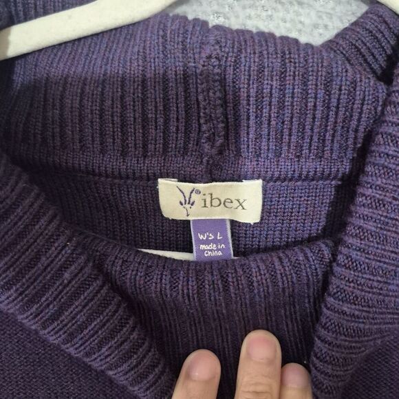 Ibex Women's Purple Knit Merino Wool Sleeveless Sweater Tunic Top Large - Picture 5 of 9